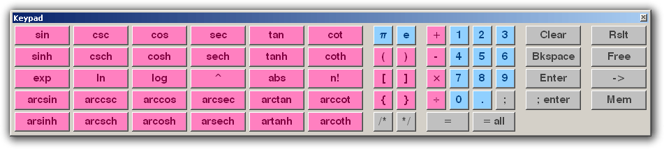 Fig. 2. Calculator keypad in 2000 style.