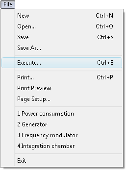 Fig. 1. File Execute command in menu.