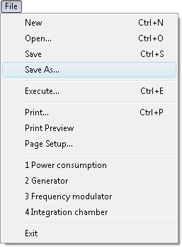 Fig. 3. File Save As command in menu.