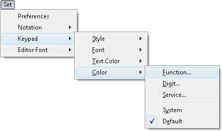 Fig. 1. Set Function Color command in menu.