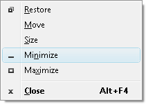 Fig. 1. Minimize command in system menu.