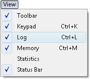 Fig. 1. View Log command in menu.