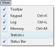 Fig. 1. View Statistics command in menu.